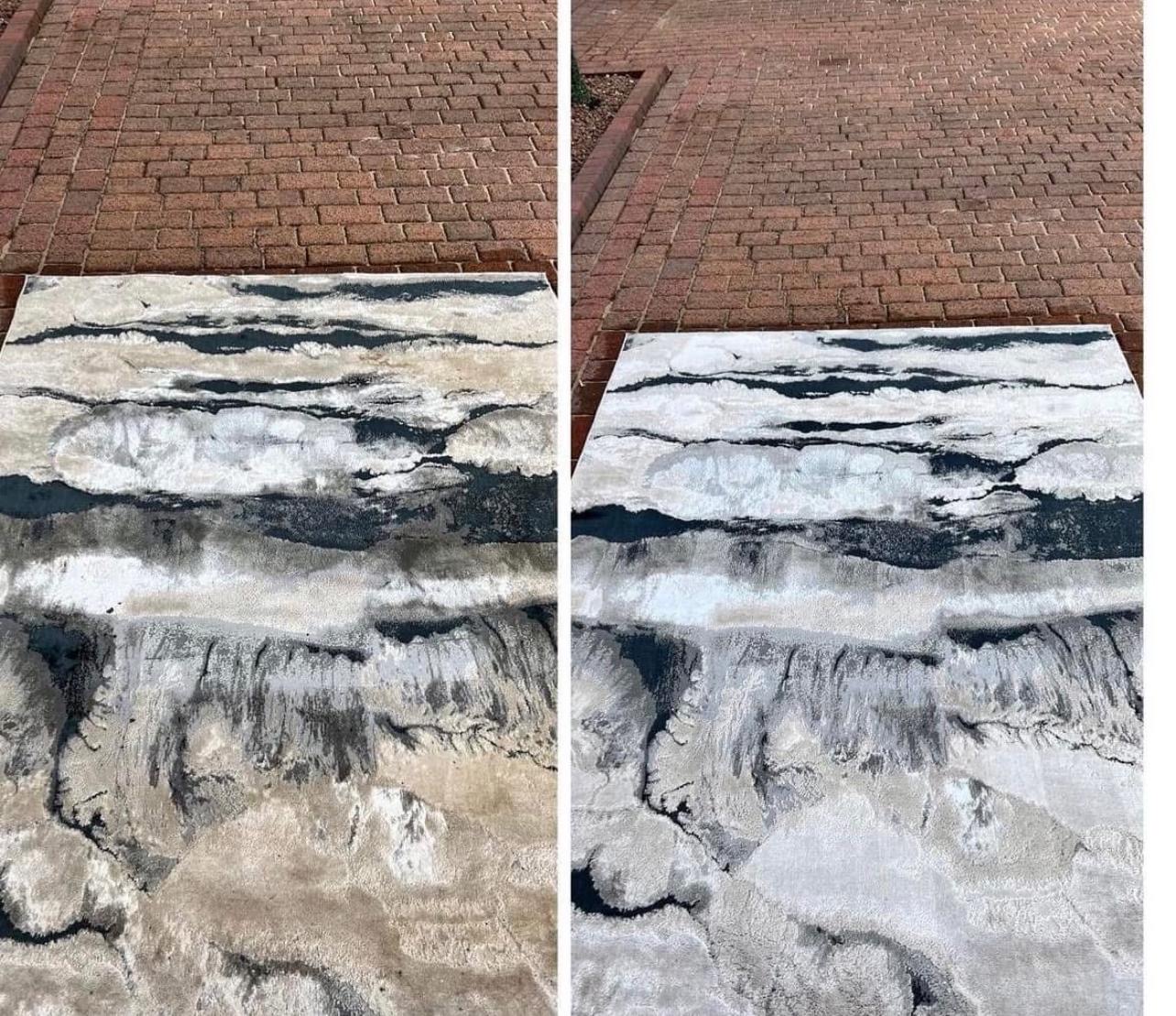 Rug cleaning comparison supplied by Raymond
